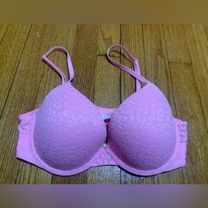 PINK Victoria's Secret Light Pink Lace Push-Up Bra